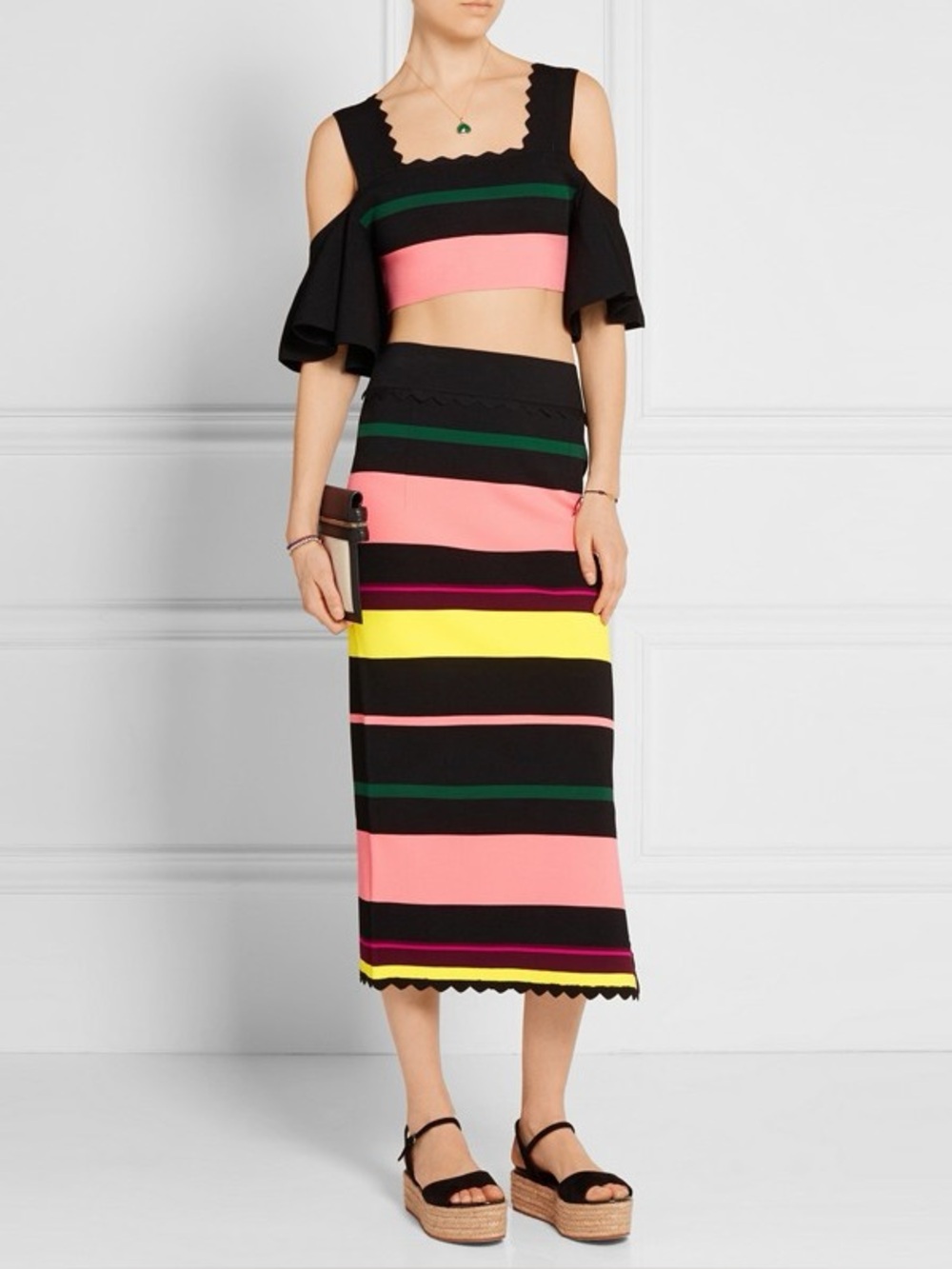 NWOT | Apiece Apart Las Palmas Striped Stretch Knit Midi Skirt
